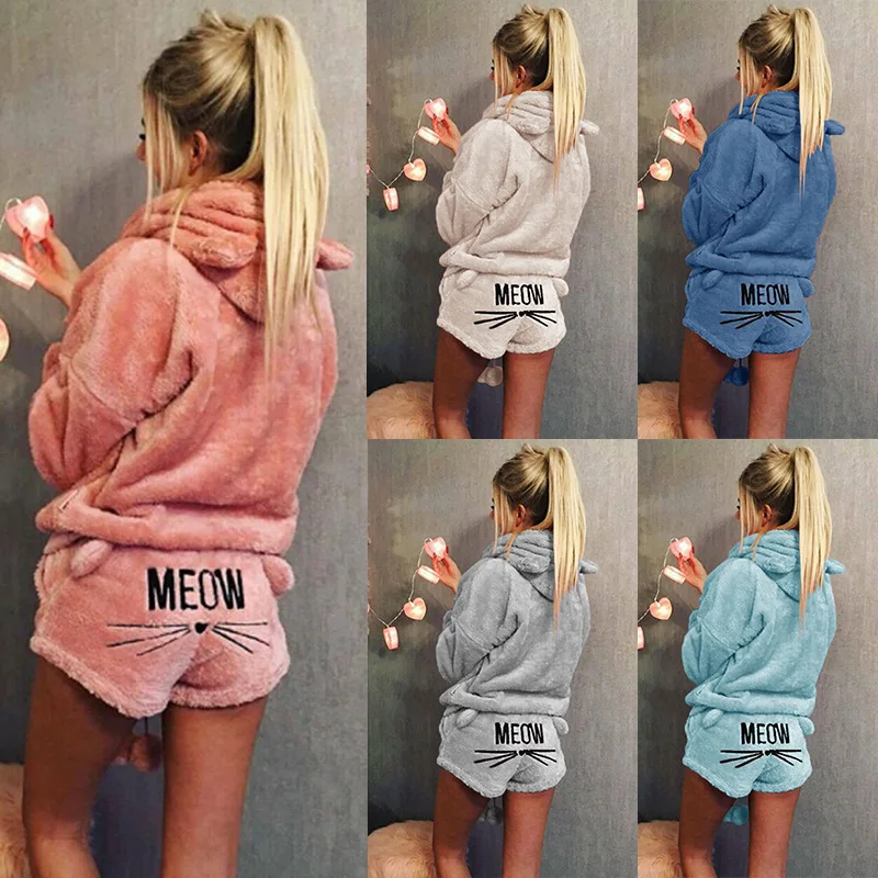 2018 Winter Women Pajama Set Plus Size Pyjamas Sleepwear Pijama For Women Warm Pyjamas Women Animal Sleepwear Female Suit 30