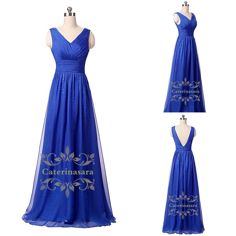 Column Sexy V Neckline Floor Length Chiffon Open Back Prom / Formal Evening Dress with Sequined Royal Blue
Column Sexy V Neckline Floor Length Chiffon Open Back Prom / Formal Evening Dress with Sequined Royal Blue