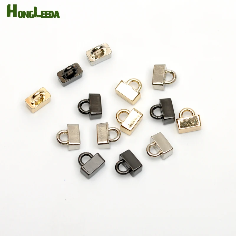 

100pcs/lot 8.5*4mm metal alloy sewing square buttons shinny silver nickle color for uniform free shipping SF-001