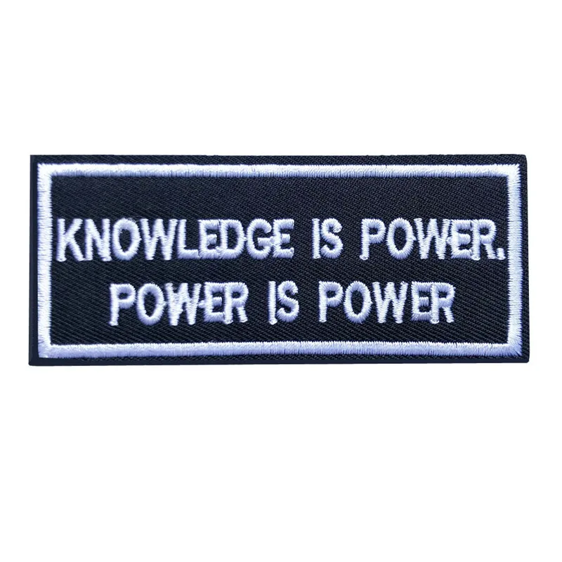 10x4CM Embroidered Sew Iron On Patches Letters Slogan Knowledge Power Black Badges For Dress Jeans T Shirt DIY Appliques Craft
10x4CM Embroidered Sew Iron On Patches Letters Slogan Knowledge Power Black Badges For Dress Jeans T Shirt DIY Appliques Craft