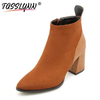 TASSLYNN 2019 Women Boots Patchwork Zipper Convenient Winter Shoes High Heels Ankle Boots Square Heels Autumn Shoes Size 34-43
TASSLYNN 2019 Women Boots Patchwork Zipper Convenient Winter Shoes High Heels Ankle Boots Square Heels Autumn Shoes Size 34-43