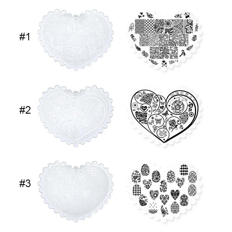 Plastic Nail Art Stamping Plates Heart Flower Shaped Image Printing Template Stencil Mixed Different Design Manicure Accessories
Plastic Nail Art Stamping Plates Heart Flower Shaped Image Printing Template Stencil Mixed Different Design Manicure Accessories