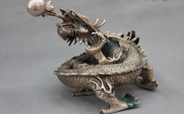 Collectible bronze S2486 China refined Royal White Copper Bronze Silver Fengshui Dragon Spit Bead Statue
Collectible bronze S2486 China refined Royal White Copper Bronze Silver Fengshui Dragon Spit Bead Statue