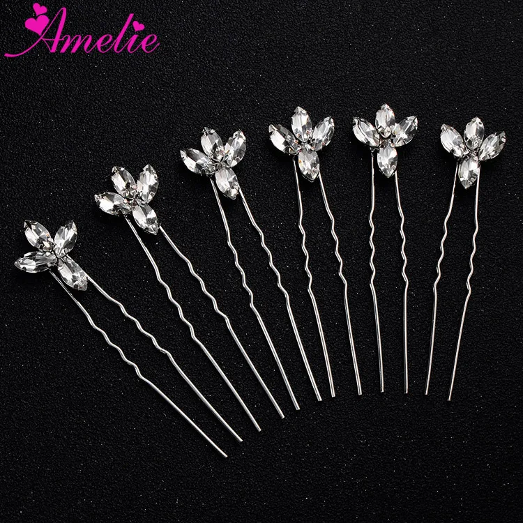 Fashion Wedding Hair Pins Accessories Marquise Brilliant Rhinestone Bobby Hair Pin Bridal Hair Fork Pin 6pcs/lot
Fashion Wedding Hair Pins Accessories Marquise Brilliant Rhinestone Bobby Hair Pin Bridal Hair Fork Pin 6pcs/lot