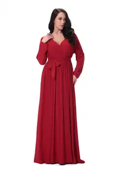2019 Spring Autumn Women Dress V Neck Long Sleeve M-6XL Solid Cotton Red Elegant Women Club Party Dresses with Sash
2019 Spring Autumn Women Dress V Neck Long Sleeve M-6XL Solid Cotton Red Elegant Women Club Party Dresses with Sash