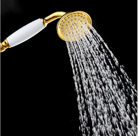 High quality Gold Telephone Style Bathroom Shower Head Water Saving Hand-held Sprayer Tap Banheiro Lavabo Ducha white ceramic
High quality Gold Telephone Style Bathroom Shower Head Water Saving Hand-held Sprayer Tap Banheiro Lavabo Ducha white ceramic