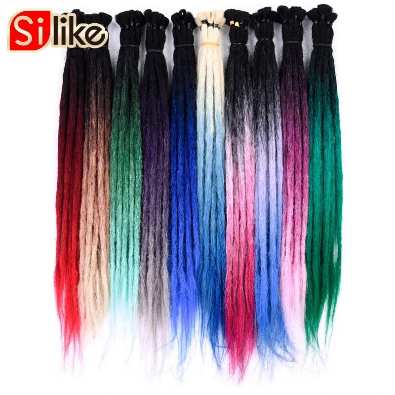 Silike Handmade Dreadlocks Hair Extensions Pink Blue 24 Ombre Crochet Hair 5 Roots/lot Synthetic Crochet Braid Hair For Women
Silike Handmade Dreadlocks Hair Extensions Pink Blue 24 Ombre Crochet Hair 5 Roots/lot Synthetic Crochet Braid Hair For Women