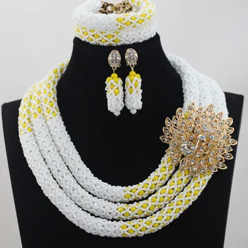 Exclusive White Indian Wedding Bridal Jewelry Set Yellow African Women Costume Party Handmade Necklace Jewelry Set Gifts QW379
Exclusive White Indian Wedding Bridal Jewelry Set Yellow African Women Costume Party Handmade Necklace Jewelry Set Gifts QW379