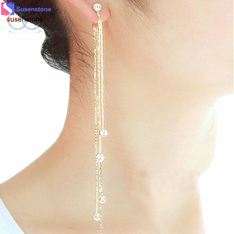SUSENSTONE Women Party Cocktail Dangle Long Tassels Hook Drop Shiny Linear Earrings #910
SUSENSTONE Women Party Cocktail Dangle Long Tassels Hook Drop Shiny Linear Earrings #910