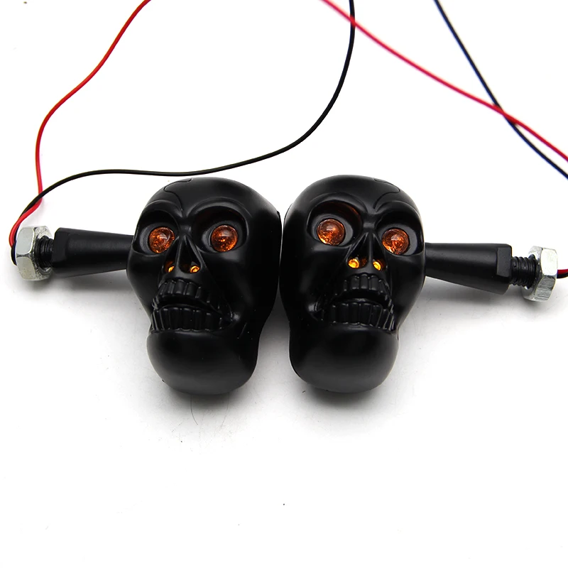 1 Pair Motorcycle Black LED Skull Turn Signal Light Indicator Universal For Street Bike Dirt Bike Cruisers Choppers Scooter
1 Pair Motorcycle Black LED Skull Turn Signal Light Indicator Universal For Street Bike Dirt Bike Cruisers Choppers Scooter
