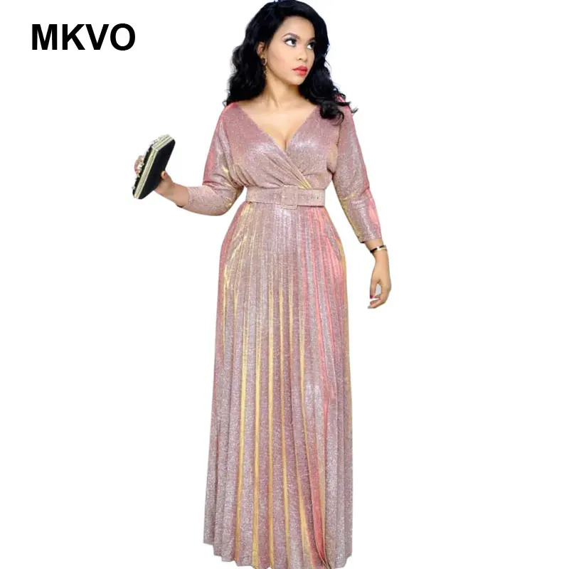 Fashion color gilded pleated office women's dress with belt elegant V-neck sparkling Vintage Party Luxury Maxi Dress femme XL
Fashion color gilded pleated office women's dress with belt elegant V-neck sparkling Vintage Party Luxury Maxi Dress femme XL