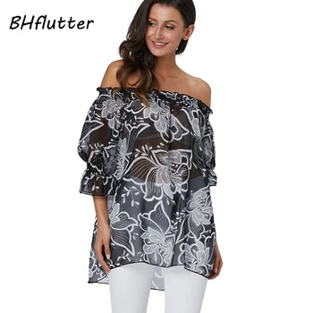 BHflutter Women Shirts Plus Size 2019 New Style Off Shoulder Casual Summer Blouse Tunic Floral Print Black Chiffon Blouses Tops
BHflutter Women Shirts Plus Size 2019 New Style Off Shoulder Casual Summer Blouse Tunic Floral Print Black Chiffon Blouses Tops