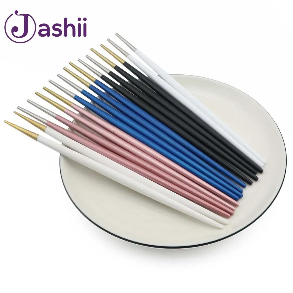5Pairs/lot Japanese Korean Chinese Chopsticks Black Gold Stainless Steel Sushi Chopstick Tableware 23cm Drop Shipping
5Pairs/lot Japanese Korean Chinese Chopsticks Black Gold Stainless Steel Sushi Chopstick Tableware 23cm Drop Shipping