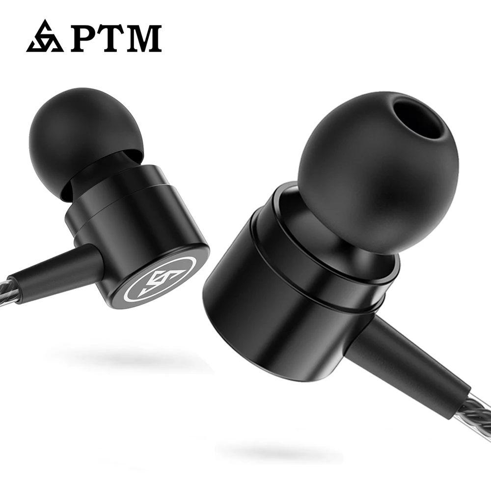 

PTM Super Bass Earphone Stereo HIFI Music Earbuds With Microphone In-ear Wired Headset For Xiaomi Android IOS Mobile Phones MP3