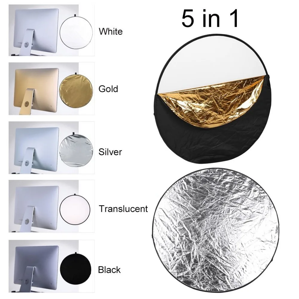 60cm 80cm Round Disk 5 in 1 Portable Circular Steel-framed Photography Studio Light Mulit Collapsible Reflector+Carrying bag
60cm 80cm Round Disk 5 in 1 Portable Circular Steel-framed Photography Studio Light Mulit Collapsible Reflector+Carrying bag