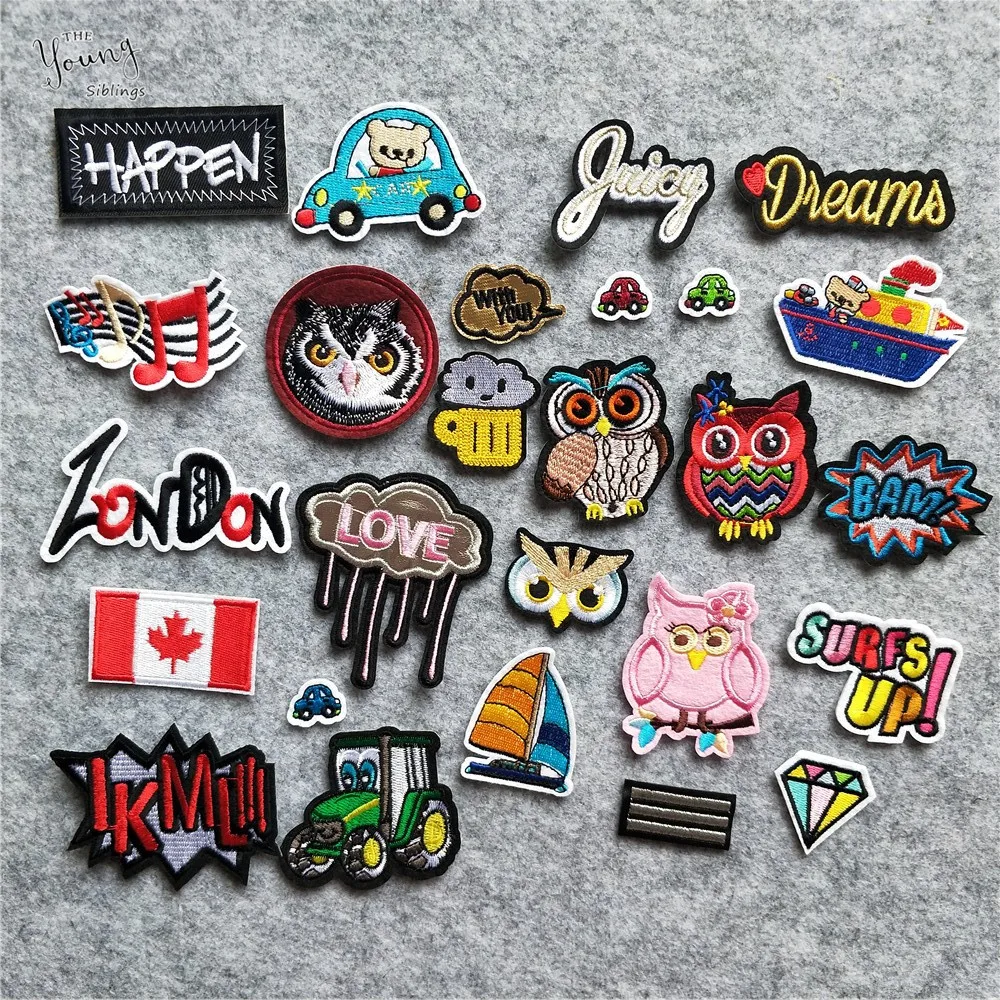 Exquisite Owl Letter Patch Car Sailboat Patch Cartoon Iron On Patches Kids DIY Cute Sewing Embroidered stickers For Clothing
Exquisite Owl Letter Patch Car Sailboat Patch Cartoon Iron On Patches Kids DIY Cute Sewing Embroidered stickers For Clothing