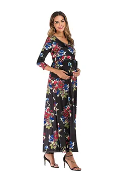 Poungdudu maternity pregnant women dress deep V-neck belt waist seven-point sleeve mopping pregnant women even long
Poungdudu maternity pregnant women dress deep V-neck belt waist seven-point sleeve mopping pregnant women even long