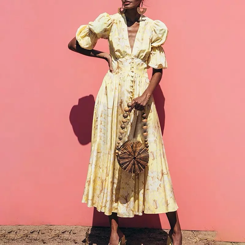 Deep V Neck Court Long Dresses Women Vintage Button Front Dress Women Short Sleeve Summer Elegant Buckle Waist Dresses Female E
Deep V Neck Court Long Dresses Women Vintage Button Front Dress Women Short Sleeve Summer Elegant Buckle Waist Dresses Female E