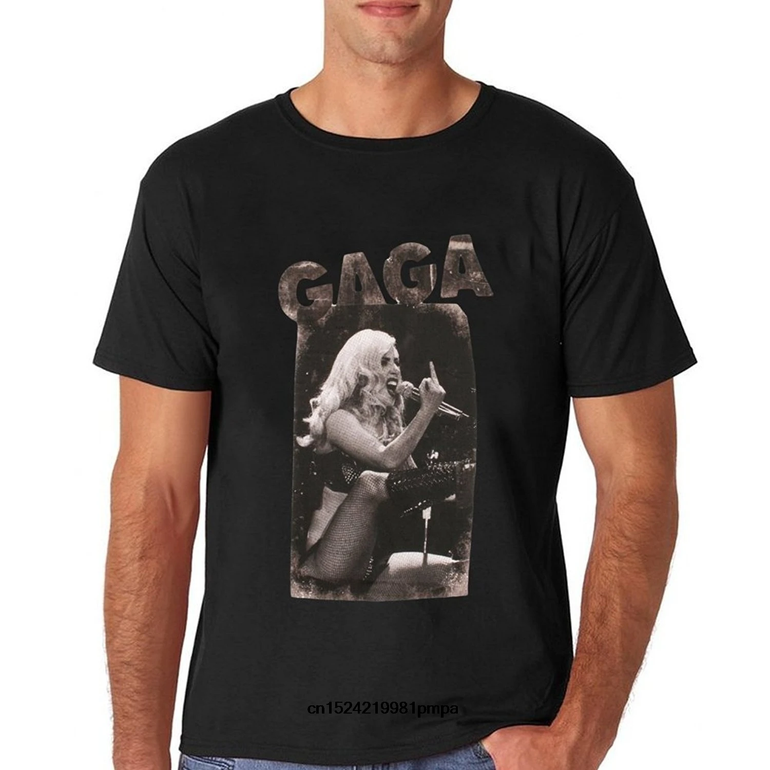Funny Men t shirt white t-shirt tshirts Black tee Lady Gaga Summer Fashion Men Casual T-Shirt