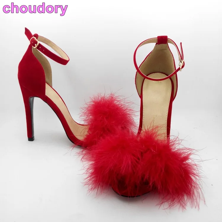 furry red heels