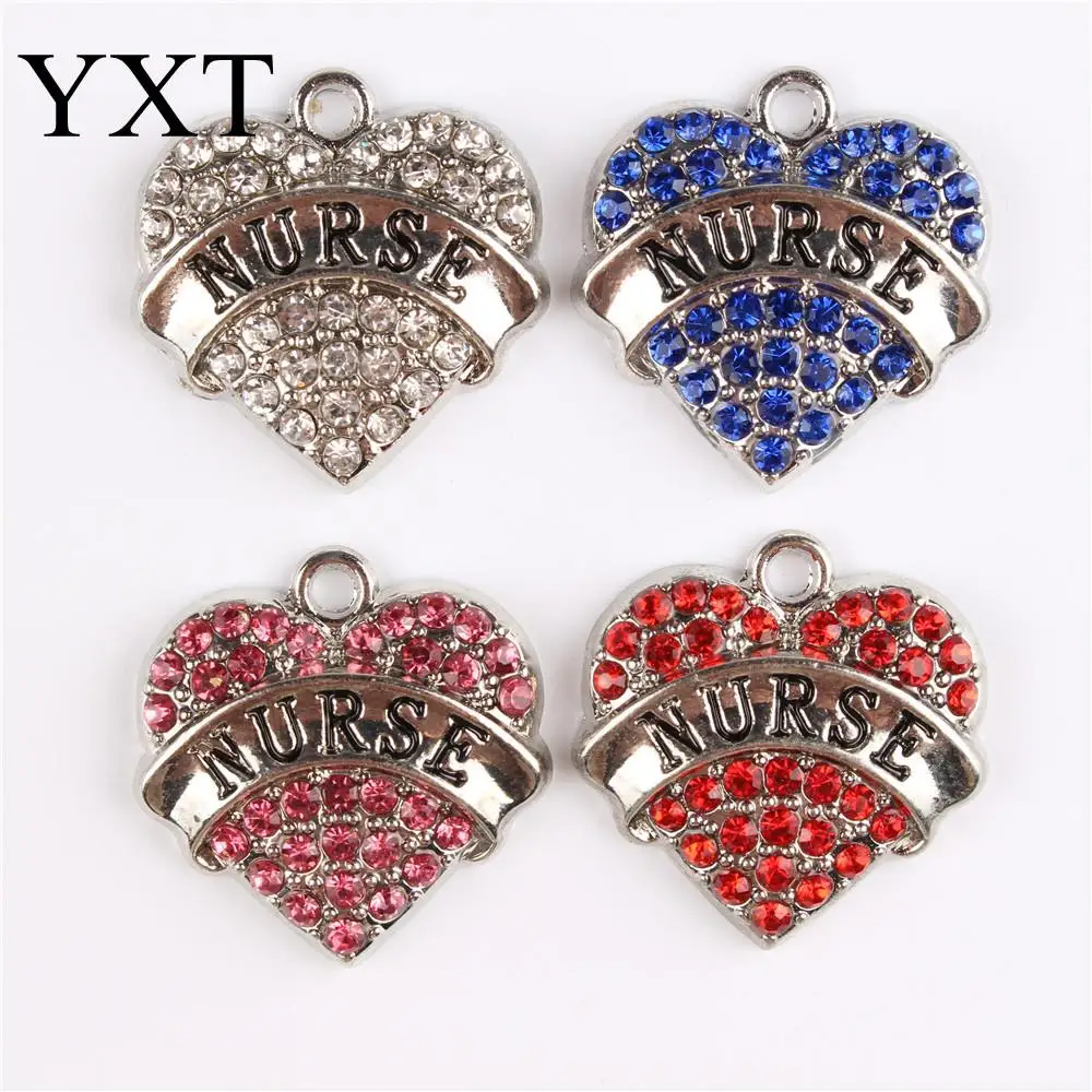 Pink White Blue Red Genuine Love Heart NURSE Crystal Alloy Charms Pendant For DIY Necklace Bracelet Party Fashion Jewelry Gift
Pink White Blue Red Genuine Love Heart NURSE Crystal Alloy Charms Pendant For DIY Necklace Bracelet Party Fashion Jewelry Gift