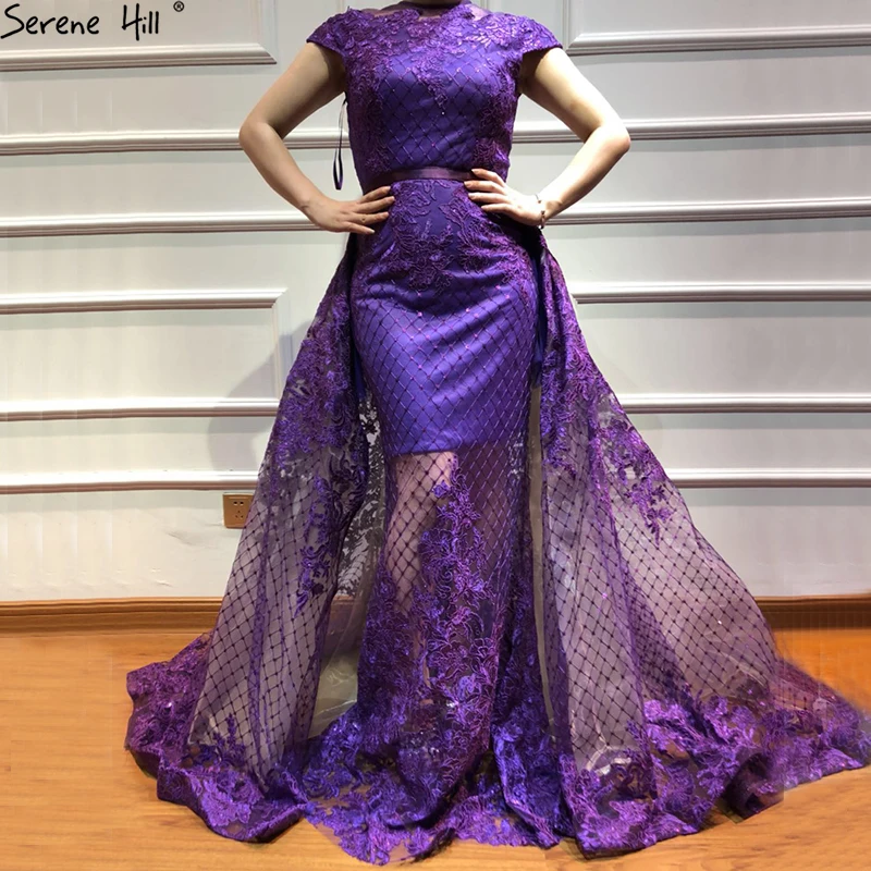 2019 New Purple With Cap Evening Dresses Short Sleeves Appliques Fashion Mermaid Sexy Evening Gowns Serene Hill LA6488
2019 New Purple With Cap Evening Dresses Short Sleeves Appliques Fashion Mermaid Sexy Evening Gowns Serene Hill LA6488