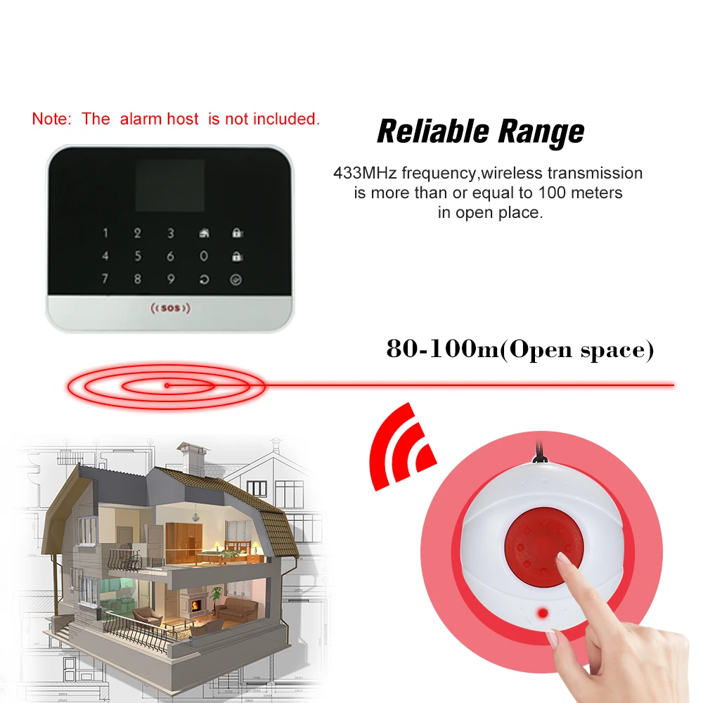 Wireless Remote Call Button SOS/Emergency Button 433MHz Caregiver Pager for Alarm Patient Elderly Disabled Press Secure System
Wireless Remote Call Button SOS/Emergency Button 433MHz Caregiver Pager for Alarm Patient Elderly Disabled Press Secure System