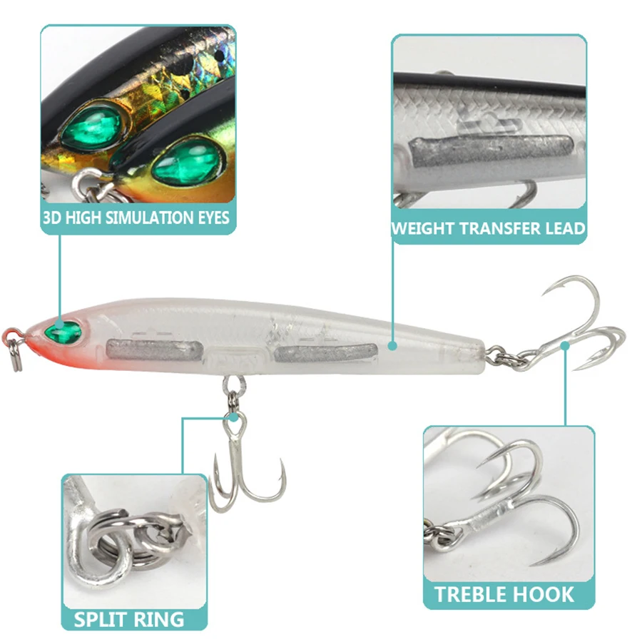2pcs/lot 80mm 9g Variable Sinking Pencil Lure Hard Fishing Lures Artificial Baits Swimbait Wobblers for Fishing Tackle PE010
2pcs/lot 80mm 9g Variable Sinking Pencil Lure Hard Fishing Lures Artificial Baits Swimbait Wobblers for Fishing Tackle PE010