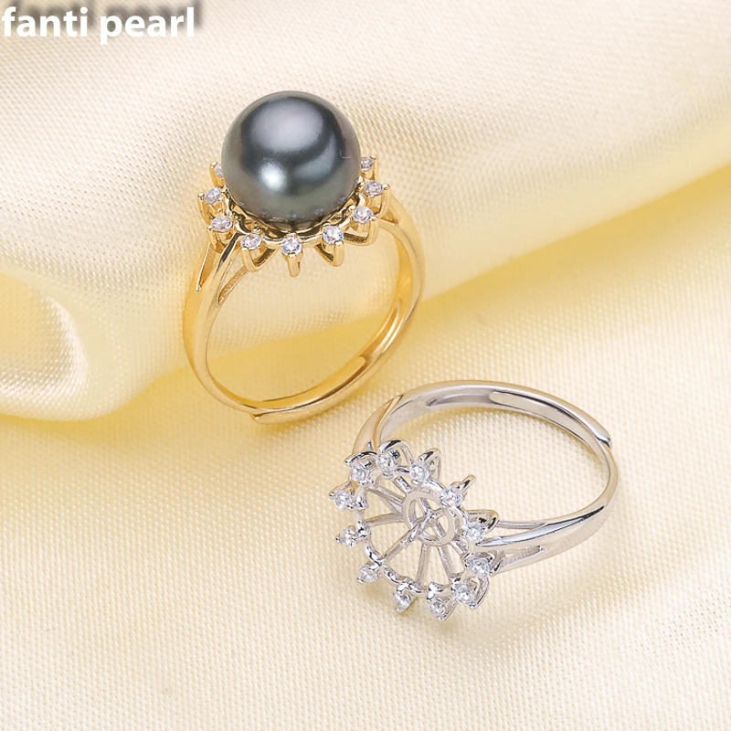 DIY Pearl Ring 925 silver Accessories Natural tahitian Pearl rings s925 Sterling Silver ring 9-12mm zircon
DIY Pearl Ring 925 silver Accessories Natural tahitian Pearl rings s925 Sterling Silver ring 9-12mm zircon