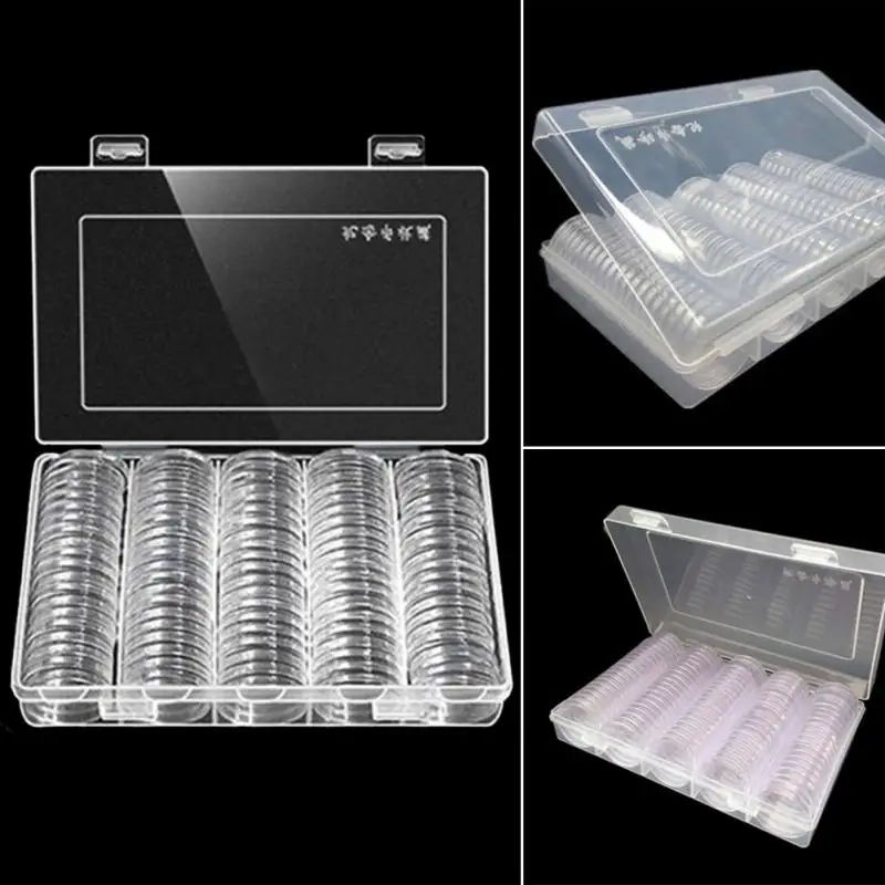 100Pcs 27mm 30mm Coin Small Round Box Commemorative Coin Collection Box Coin Transparent Storage Case
100Pcs 27mm 30mm Coin Small Round Box Commemorative Coin Collection Box Coin Transparent Storage Case