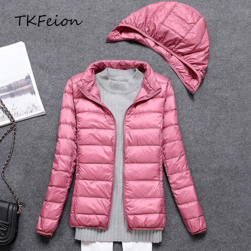 Women Autumn Jacket with Detachable Hat Fashion Navy Pink Colors 2018 Ladies Duck Down Outwear Thin Style 3XL Female Slim Coats
Women Autumn Jacket with Detachable Hat Fashion Navy Pink Colors 2018 Ladies Duck Down Outwear Thin Style 3XL Female Slim Coats
