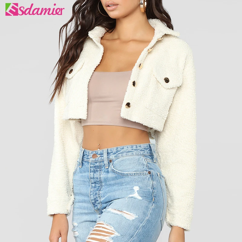 ESDAMIER 2018 Faux Fur Cropped Jacket Autumn Winter Fashion Coats And Jackets Solid Color Turn Down Collar Teddy Coats Female
ESDAMIER 2018 Faux Fur Cropped Jacket Autumn Winter Fashion Coats And Jackets Solid Color Turn Down Collar Teddy Coats Female