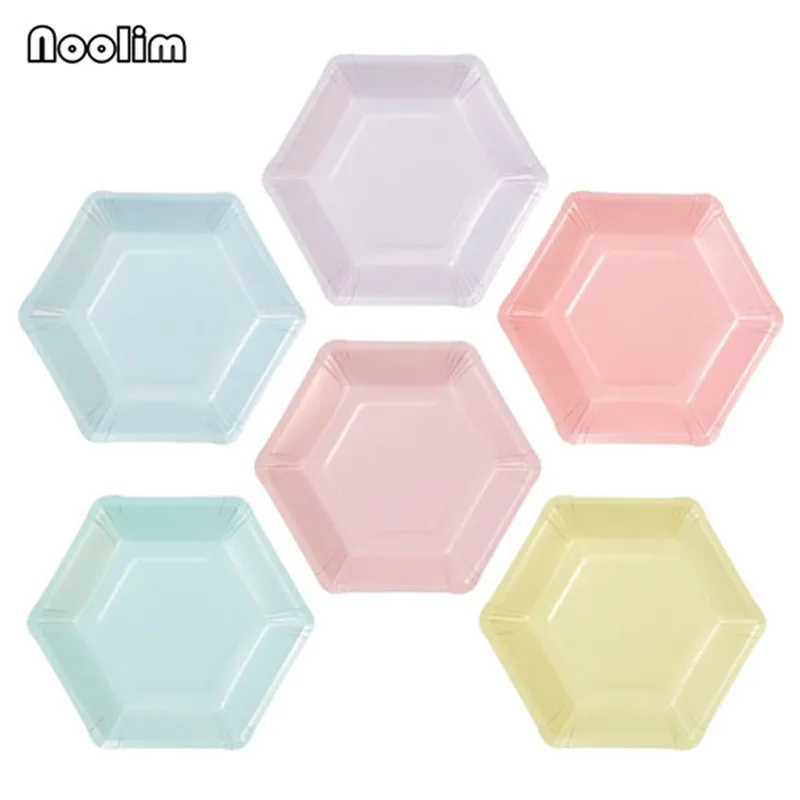 12Pcs Macaron Six Colors Disposable Paper Plate Hexagon Paper Tray Favor For Wedding Birthday Party Decoration Supplies
12Pcs Macaron Six Colors Disposable Paper Plate Hexagon Paper Tray Favor For Wedding Birthday Party Decoration Supplies