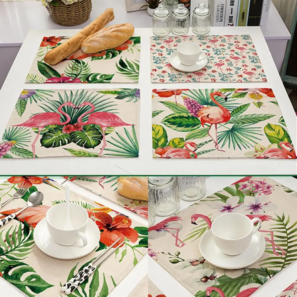 42cm x 32cm Kitchen Table decoration Beautiful Flamingo Flower Leaf Insulation Bowl Placemat Dining Table Mat Pad
42cm x 32cm Kitchen Table decoration Beautiful Flamingo Flower Leaf Insulation Bowl Placemat Dining Table Mat Pad