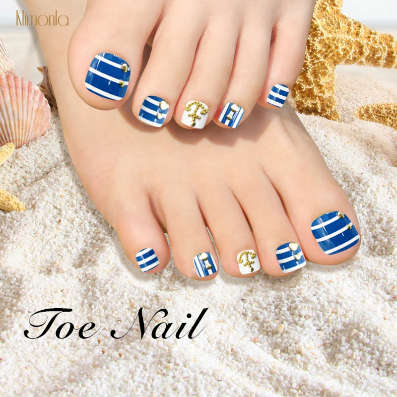 24pcs Blue Stripes Acrylic False Toenails 3D Metal Full Nail Tips Press On Nails Manicure Foot Fake Nails With Glue
24pcs Blue Stripes Acrylic False Toenails 3D Metal Full Nail Tips Press On Nails Manicure Foot Fake Nails With Glue