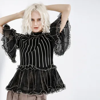 Chic women stripe flare sleeves blouses 2018 autumn knitting ruffles Shirts women D502
Chic women stripe flare sleeves blouses 2018 autumn knitting ruffles Shirts women D502