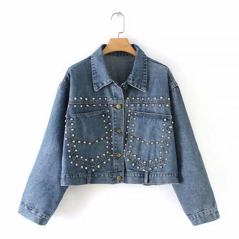 Retro Women's Denim Jacket With Rivet 2019 Spring Streetwear Long Sleeve Pockets Ladies Jean Jackets Loose Short Outwear Femme
Retro Women's Denim Jacket With Rivet 2019 Spring Streetwear Long Sleeve Pockets Ladies Jean Jackets Loose Short Outwear Femme
