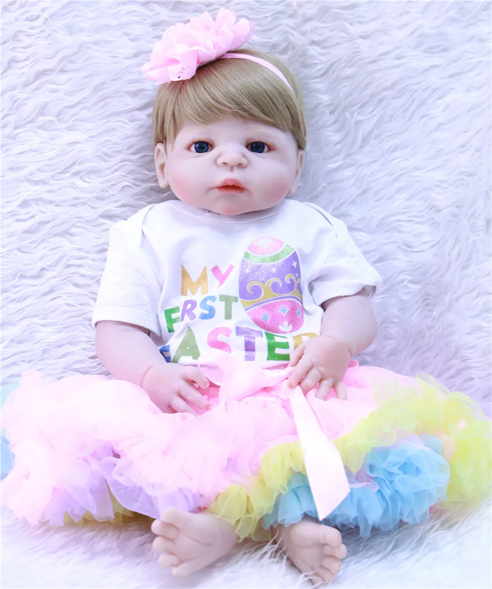 55cm Full Silicone Reborn Sweet lovely princess Girl Baby Doll Toys Newborn Toddler Babies Doll child Birthday Gift Bathe toy
55cm Full Silicone Reborn Sweet lovely princess Girl Baby Doll Toys Newborn Toddler Babies Doll child Birthday Gift Bathe toy