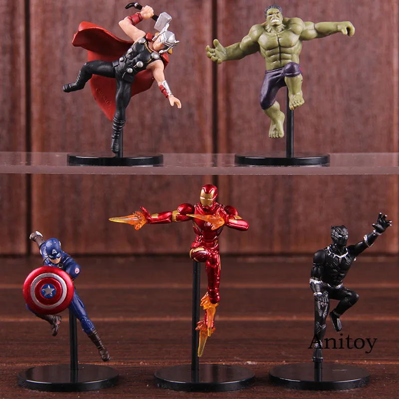 PUTITTO Series Marvel Super Heroes Thor Iron Man Hulk Captain America Black Panther Action Figure PVC Figures Toys 5pcs/set
PUTITTO Series Marvel Super Heroes Thor Iron Man Hulk Captain America Black Panther Action Figure PVC Figures Toys 5pcs/set