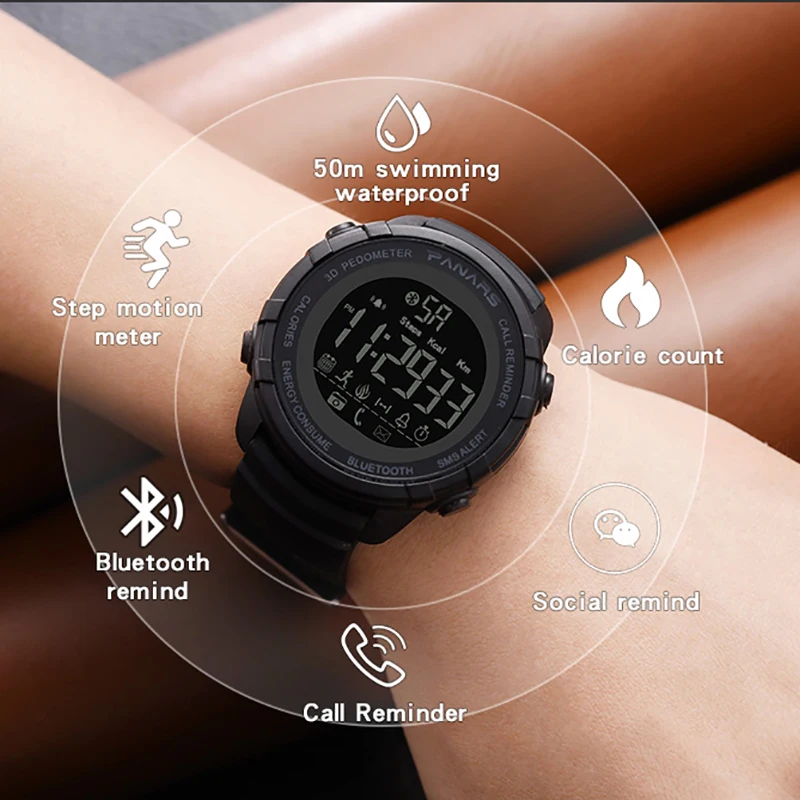 PANARS Smart Watch for IOS Android Bluetooth Men Women Intelligent Pedometer Reminder Sport Fitness Bracelet Digital Watches Men
PANARS Smart Watch for IOS Android Bluetooth Men Women Intelligent Pedometer Reminder Sport Fitness Bracelet Digital Watches Men