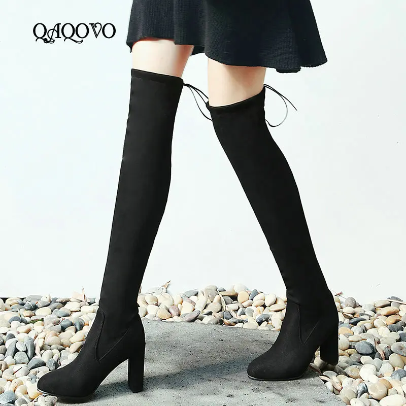 Over The Knee Boots Women Stretch Flock Leather Square High Heels Thigh Boots Slip On Autumn Winter Fashion High Boots Shoes
Over The Knee Boots Women Stretch Flock Leather Square High Heels Thigh Boots Slip On Autumn Winter Fashion High Boots Shoes
