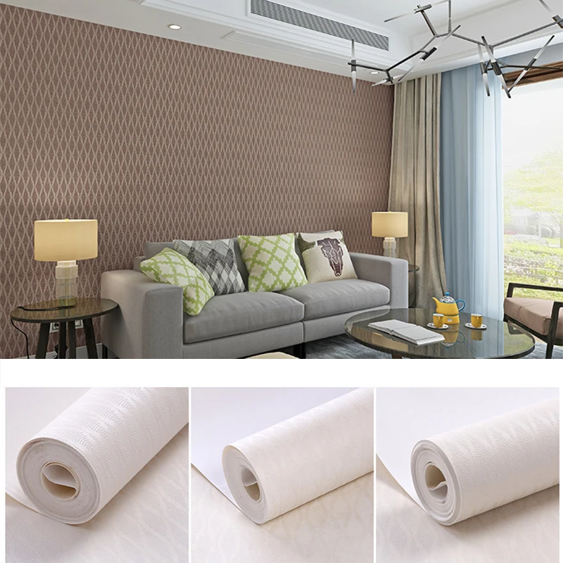 

New 2019 European Plain Modern Minimalist Non-woven Wallpapers Bedroom Textures Wall Paper Dining Room Hotel Striped Wallpapers