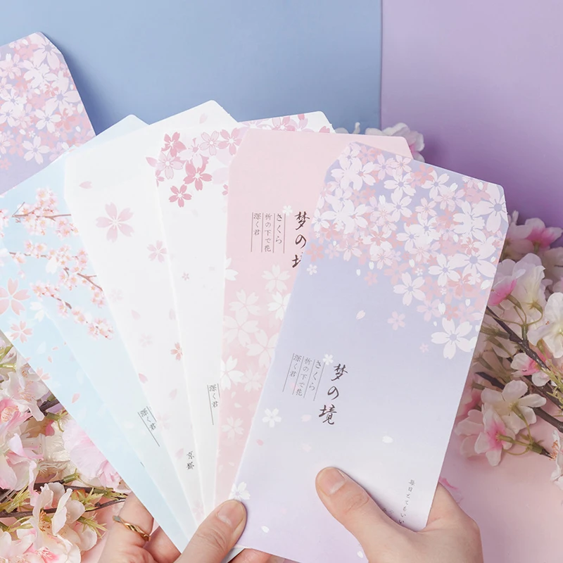 6pcs/set Cherry Blossoms Pink Sakura Series Paper Envelope Letter Stationary Wedding Gift Invitation Supply
6pcs/set Cherry Blossoms Pink Sakura Series Paper Envelope Letter Stationary Wedding Gift Invitation Supply