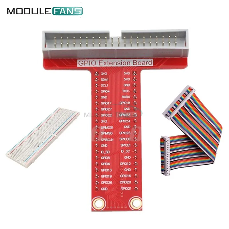830 tie-points MB102 breadboard + 40Pin Rainbow Cable + GPIO T-Cobbler Plus Breakout Board Kit for Raspberry Pi B Models 2 & 3 B
830 tie-points MB102 breadboard + 40Pin Rainbow Cable + GPIO T-Cobbler Plus Breakout Board Kit for Raspberry Pi B Models 2 & 3 B