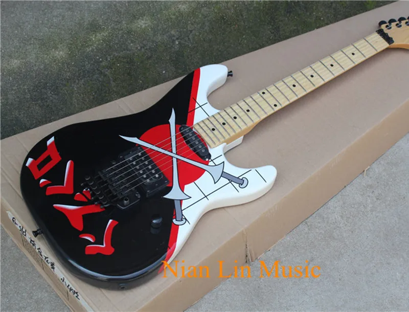 6-String Electric Guitar,Sword Pattern on Body,Maple Fingerboard,22 Frets,Open Pickups,Black Hardware and can be Customized
6-String Electric Guitar,Sword Pattern on Body,Maple Fingerboard,22 Frets,Open Pickups,Black Hardware and can be Customized