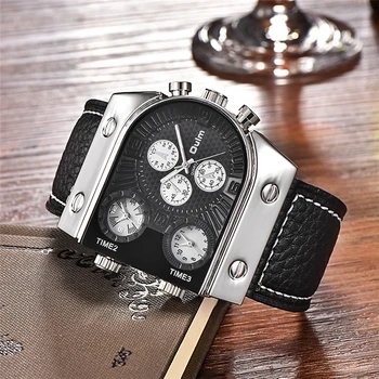 OULM Original Fashion Designer Brand Quartz Watches Men 3 Time Zone Big Face Genuine Leather Watch Sports Male Clock relogio
OULM Original Fashion Designer Brand Quartz Watches Men 3 Time Zone Big Face Genuine Leather Watch Sports Male Clock relogio
