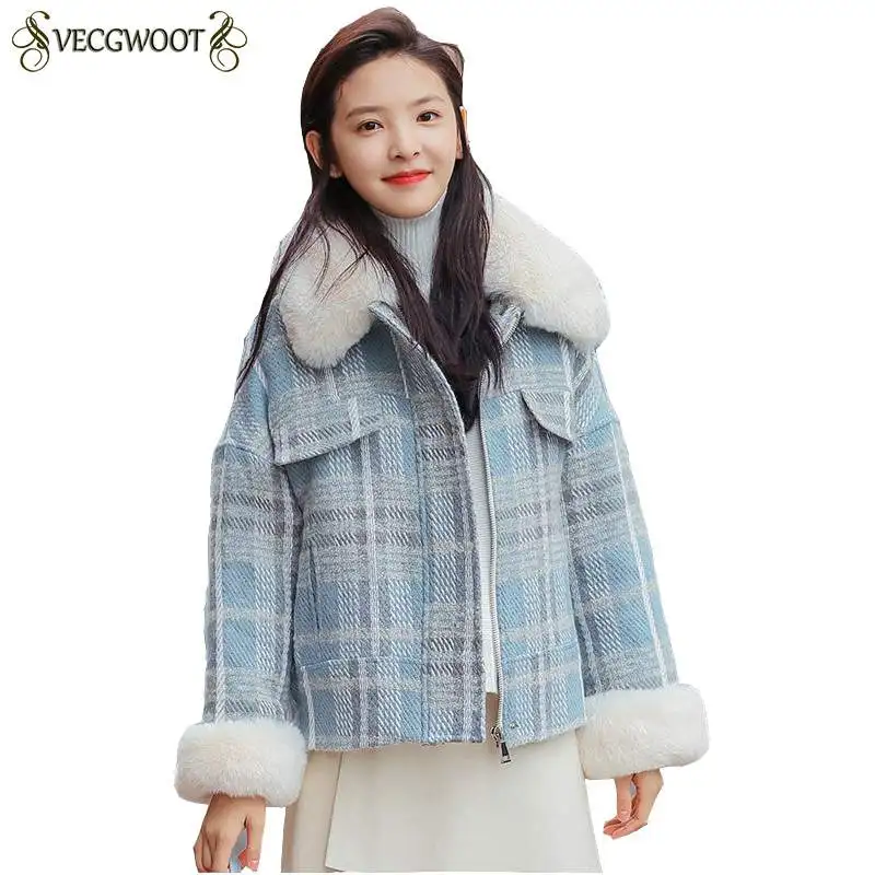 Short Women Woolen Jacket Plaid Fur Collar 2019 Fashion Winter New Females Coat Thicker Warm Slim Outerwear Korean Sweet PR546
Short Women Woolen Jacket Plaid Fur Collar 2019 Fashion Winter New Females Coat Thicker Warm Slim Outerwear Korean Sweet PR546