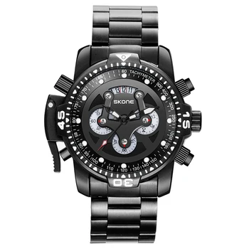

Skone Luxury Men Quartz Watch Stainless Steel Waterproof Mens Wrist Watches Clock For Man Relogio Masculino erkek kol saati
