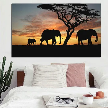 Modern Canvas Painting Living Room Wall Art 1 Piece Tree African Elephant Sunset Landscape Picture Home Decor HD Print Poster
Modern Canvas Painting Living Room Wall Art 1 Piece Tree African Elephant Sunset Landscape Picture Home Decor HD Print Poster