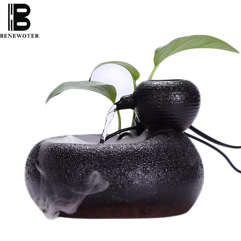 110/220V Vintage Black Ceramic Flowing Water Fountain Desktop Humidifier Atomizer Fish Tank Creative Decoration Lucky Home Decor
110/220V Vintage Black Ceramic Flowing Water Fountain Desktop Humidifier Atomizer Fish Tank Creative Decoration Lucky Home Decor